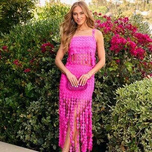 Fringe Crop Top and Skirt Set